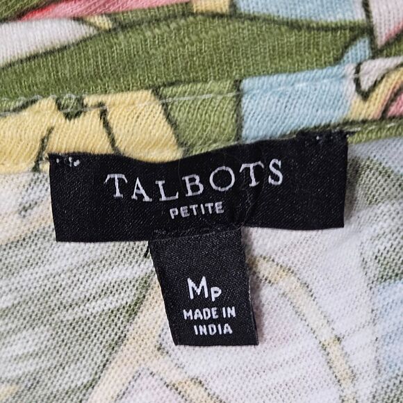 Talbots Petite 100% Cotton Tropical Floral‎ Print Wrap Dress Multicolor Size MP - Picture 5 of 6
